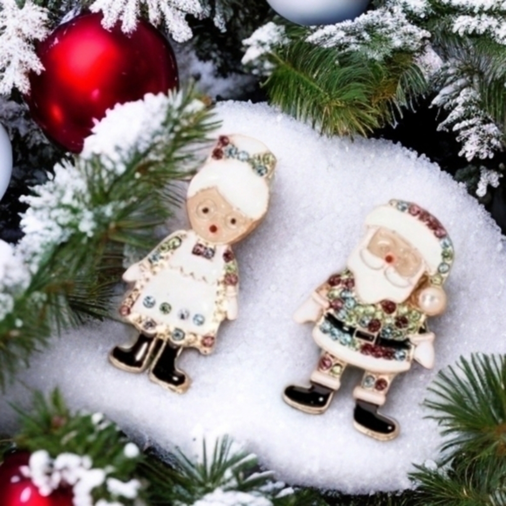 BETSEY JOHNSON SANTA & MRS. CLAUSE EARRINGS